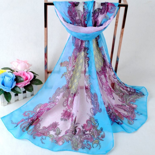 160 50cm Persia Style Flowers Print Floral X266 Fashion Ladies Scarves Chiffon Scarf Womens Shawls