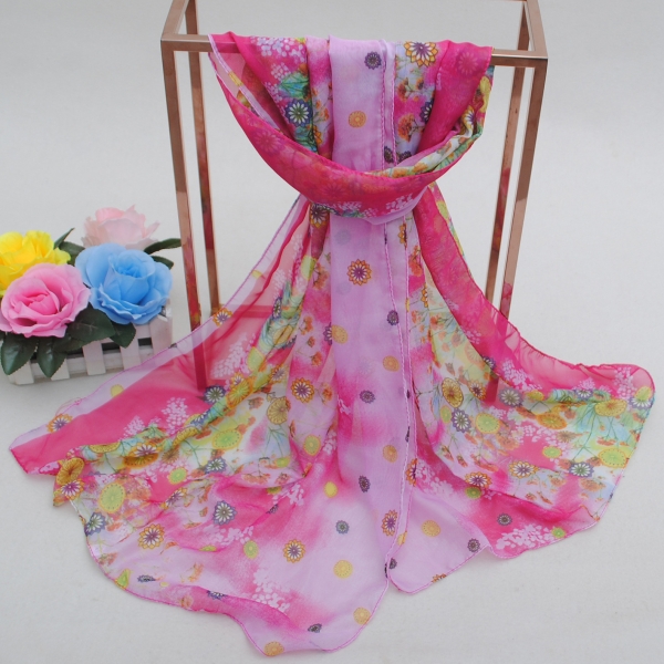 160 50cm Flowers Print Floral X256 Fashion Ladies Scarves Chiffon Scarf Womens Shawls