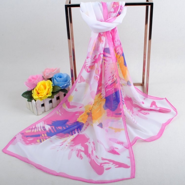 160 50cm Flowers Print Floral X237 Fashion Ladies Scarves Chiffon Scarf Womens Shawls