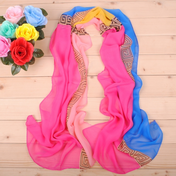 160 50cm Colourful Patches Print X183 Fashion Ladies Scarves Chiffon Scarf Womens Shawls