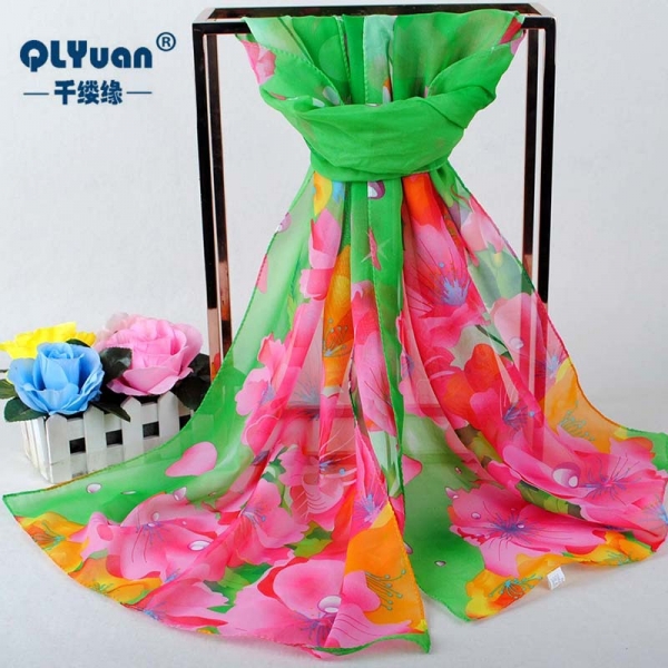 160 50cm Flowers Print Floral X270 Fashion Ladies Scarves Chiffon Scarf Womens Shawls