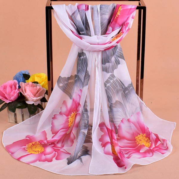 160 50cm Large Butterfly And Flowers Print Floral X324 Fashion Ladies Scarves Chiffon Scarf Womens S