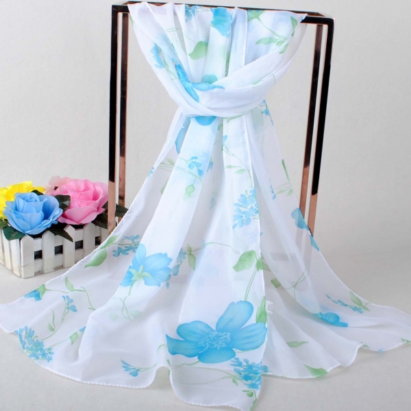 160 50cm Flowers Print Floral X271 Fashion Ladies Scarves Chiffon Scarf Womens Shawls