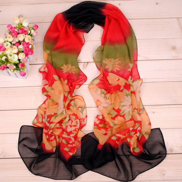 160 50cm Flowers Print Floral X024 Fashion Ladies Scarves Chiffon Scarf Womens Shawls