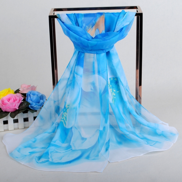 160 50cm Flowers Print Floral X251 Fashion Ladies Scarves Chiffon Scarf Womens Shawls