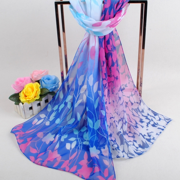 160 50cm Leaves And Flowers Print Floral X231 Fashion Ladies Scarves Chiffon Scarf Womens Shawls