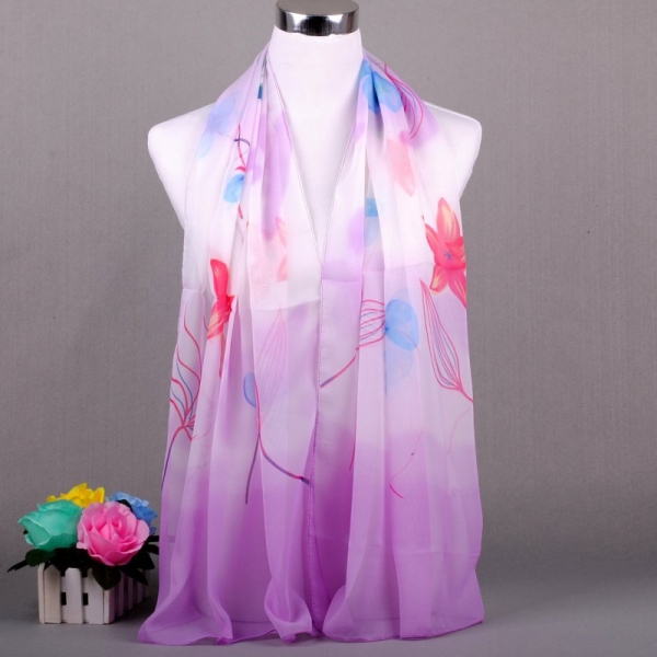 160 50cm Flowers Print Floral X172 Fashion Ladies Scarves Chiffon Scarf Womens Shawls