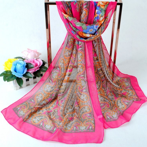 160 50cm Persia Style Flowers Print Floral X267 Fashion Ladies Scarves Chiffon Scarf Womens Shawls