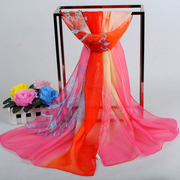 160 50cm Persia Style Flowers Print Floral X243 Fashion Ladies Scarves Chiffon Scarf Womens Shawls