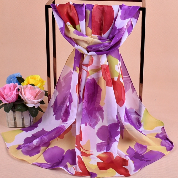 160 50cm Large Flowers Print Floral X325 Fashion Ladies Scarves Chiffon Scarf Womens Shawls