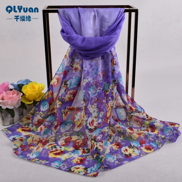 160 50cm Flowers Print Floral X305 Fashion Ladies Scarves Chiffon Scarf Womens Shawls
