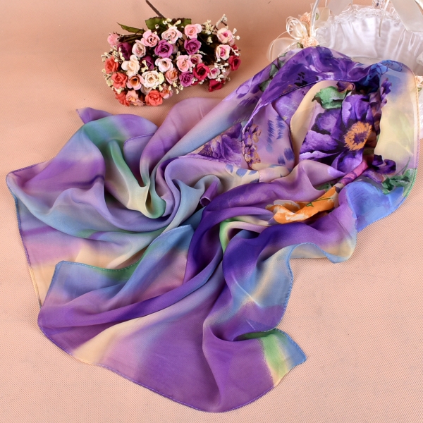 160 50cm Elegant Large Flowers Print Floral X209 Fashion Ladies Scarves Chiffon Scarf Womens Shawls