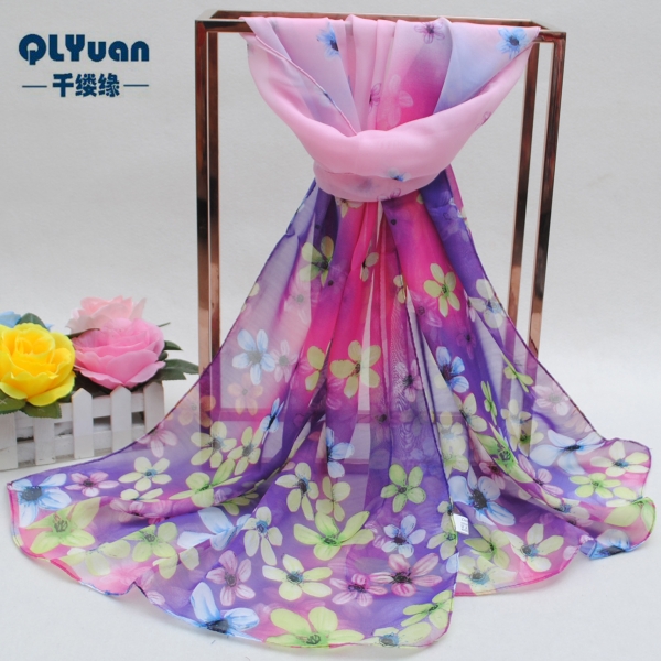 160 50cm Flowers Print Floral X276 Fashion Ladies Scarves Chiffon Scarf Womens Shawls