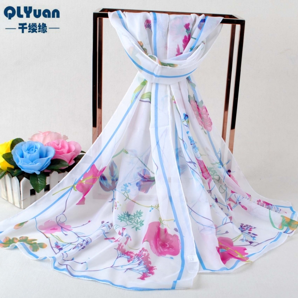 160 50cm Flowers Print Floral X261 Fashion Ladies Scarves Chiffon Scarf Womens Shawls