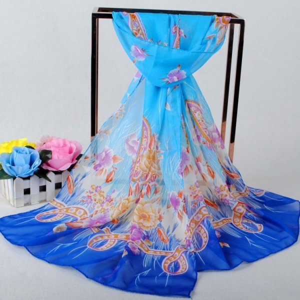 160 50cm Flowers Print Floral X269 Fashion Ladies Scarves Chiffon Scarf Womens Shawls