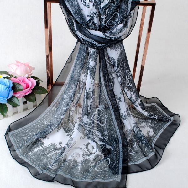 160 50cm Flowers Print Floral X264 Fashion Ladies Scarves Chiffon Scarf Womens Shawls