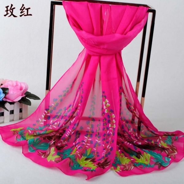 160 50cm Flowers Print Floral X272 Fashion Ladies Scarves Chiffon Scarf Womens Shawls