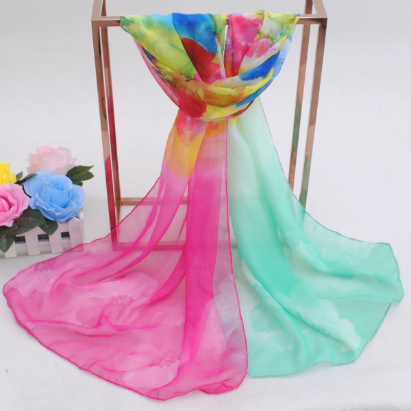 160 50cm Large Flowers Print Floral X259 Fashion Ladies Scarves Chiffon Scarf Womens Shawls