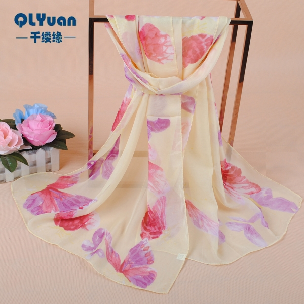 160 50cm Butterflies Print X296 Fashion Ladies Scarves Chiffon Scarf Womens Shawls