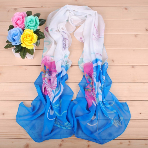 160 50cm Flowers Print X184 Fashion Floral Ladies Scarves Chiffon Scarf Womens Shawls