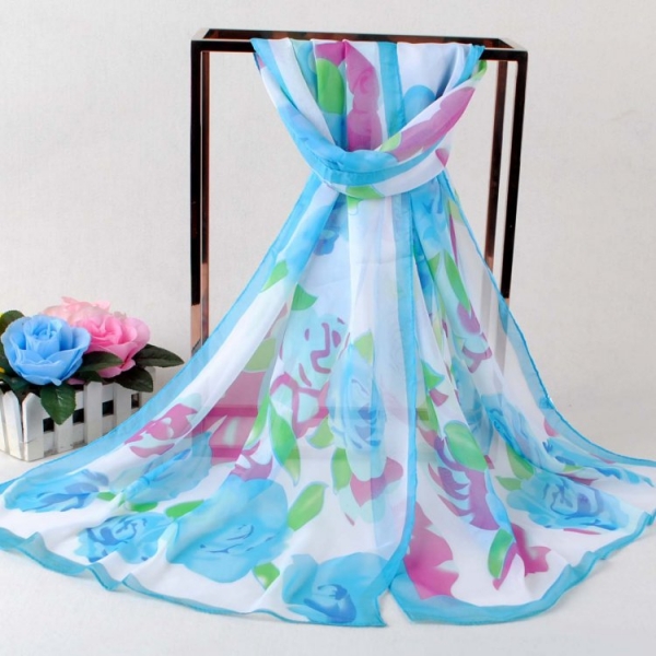 160 50cm Flowers Print Floral X262 Fashion Ladies Scarves Chiffon Scarf Womens Shawls