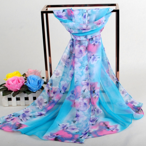 160 50cm Flowers Print Floral X246 Fashion Ladies Scarves Chiffon Scarf Womens Shawls