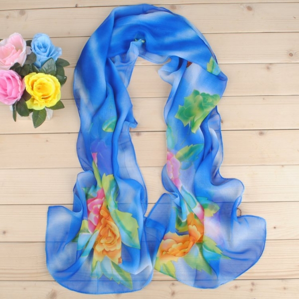 160 50cm Flowers Print Floral X215 Fashion Ladies Scarves Chiffon Scarf Womens Shawls