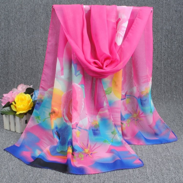 160 50cm Flowers Print Floral X217 Fashion Ladies Scarves Chiffon Scarf Womens Shawls