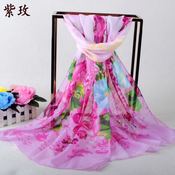 160 50cm Flowers Print Floral X273 Fashion Ladies Scarves Chiffon Scarf Womens Shawls