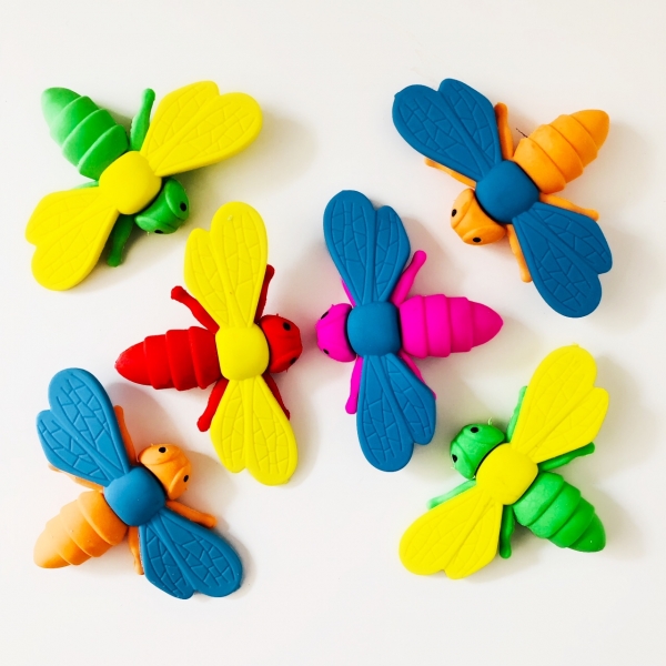 Large Bees Cute Animals Puzzle Erasers Novelty Fun Kids Rubbers Party Gift Bag Fillers