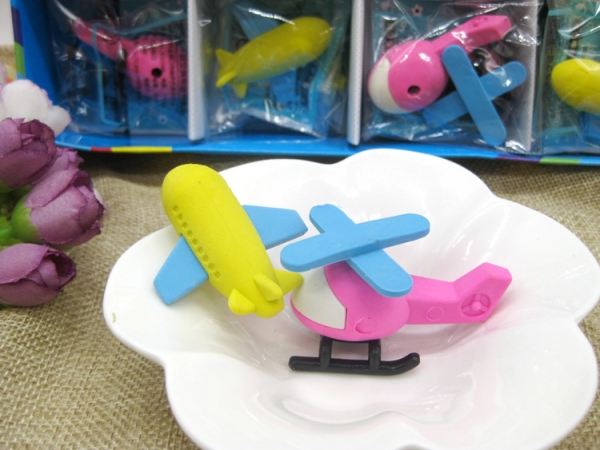 Helicopters Airplanes Cute Puzzle Erasers Novelty Fun Kids Rubbers Party Gift Bag Fillers