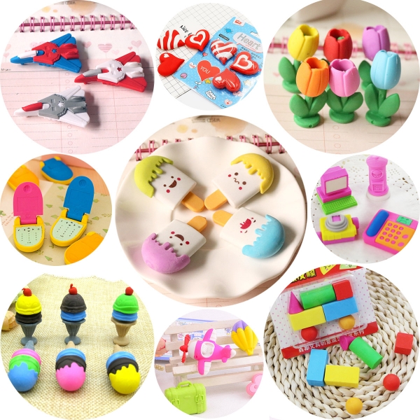 Novelty 3D Puzzle Rubber Erasers Cute Kids Party Bag Fillers Christmas Stocking Clearance Offer
