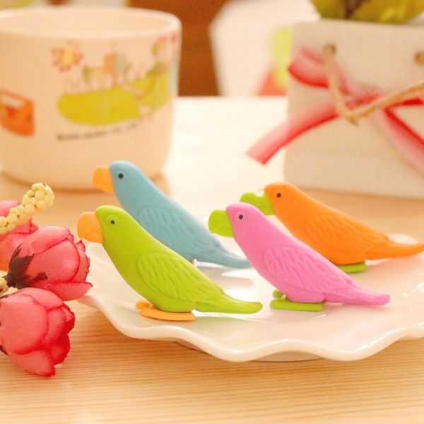 Cute Parrots Birds Animals Puzzle Erasers Novelty Fun Kids Rubbers Party Gift Bag Fillers