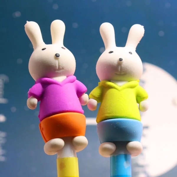 Adorable Bunny Rabbits Cute Animal Puzzle Erasers Novelty Fun Kids Rubbers Party Gift Bag Fillers