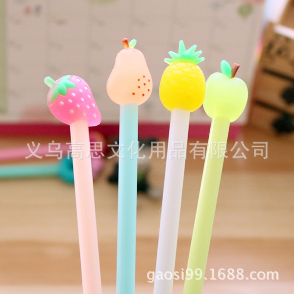 Fruit Shaped Strawberry Pear Pineapple Apple Novelty Ballpoint Gel Pens Cute Party Gift Bag Fillers