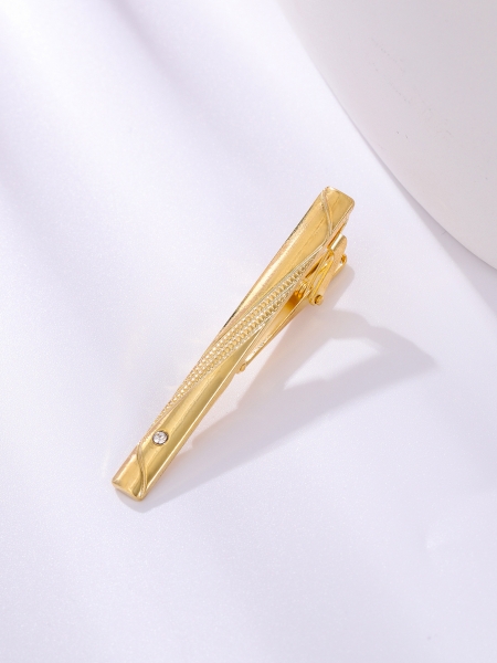 T1-15-003 Mens Metal Silver Gold Tie Clip