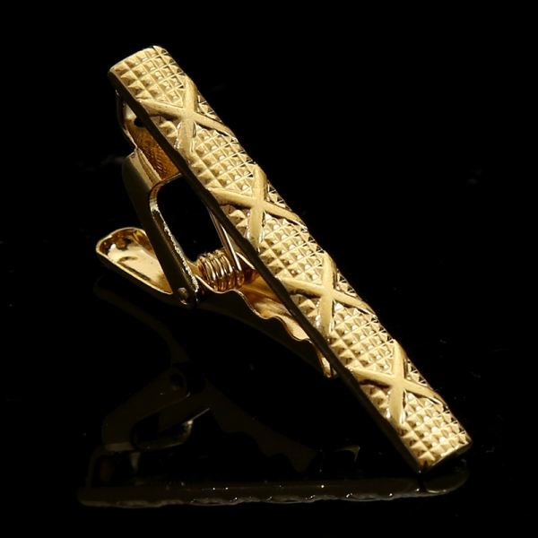 T5-2-010 Mens Metal Silver Gold Tie Clip