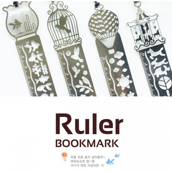 Cute Stainless Steel Drawing Hollow Out Rulers Bookmarks For Books