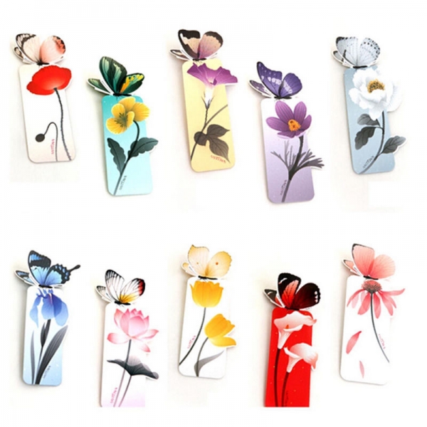 FREE 4pc Butterfly Designs Paper Bookmarks