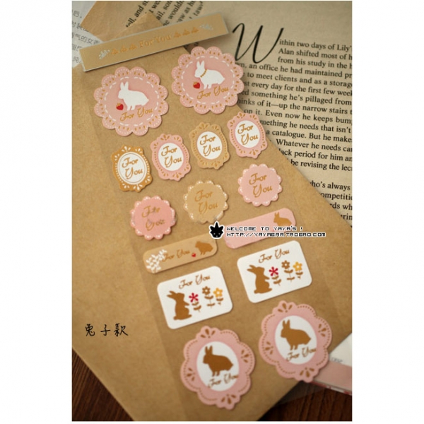 Rabbit Gift Tag Stickers