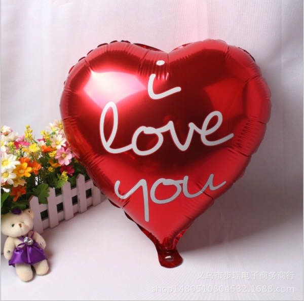 18 Inch Red I Love You Heart Shaped Foil Party Balloons Birthday Wedding Anniversary Celebration