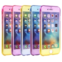 Rainbow Colour Gradient Full Cover Soft Phone Case With Screen Protector