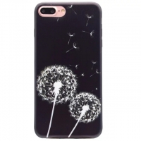 Black Dandelion Flowers Phone Case Silicone Soft Cover iPhone 5 5S 6 6S 7 8 Plus