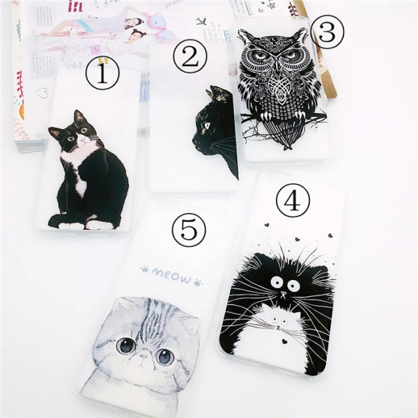 PO319 Silicone TPU Iphone case Cat Owl