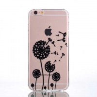 Black Dandelion Flowers Phone Case Silicone Soft Cover iPhone 5 5S 6 6S 7 8 Plus