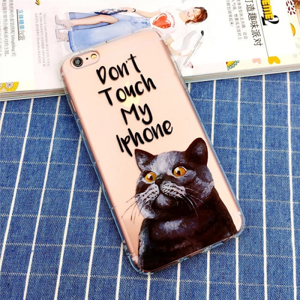 Fat Cat Grey Kitten Phone Case Silicone Rubber Soft Cover iPhone 5 5S 6 6S Plus