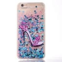 Glitter Liquid High Heel Shoe Blue iPhone 6 6S Phone Case