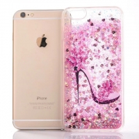 Glitter Liquid High Heel Shoe Pink A iPhone 6 6S Phone Case