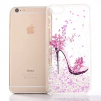 Glitter Liquid High Heel Shoe White iPhone 6 6S Phone Case