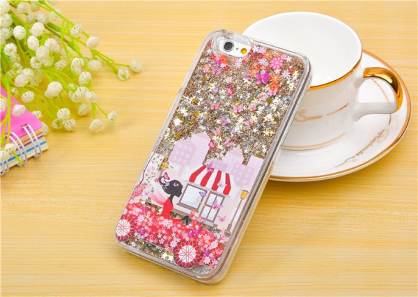 Glitter Liquid - Girl A Gold iPhone 6 Plus 6S Plus Phone Case